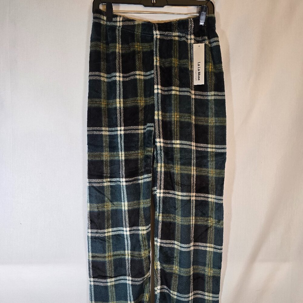 Men's Green Plaid Fleece Pajama pants